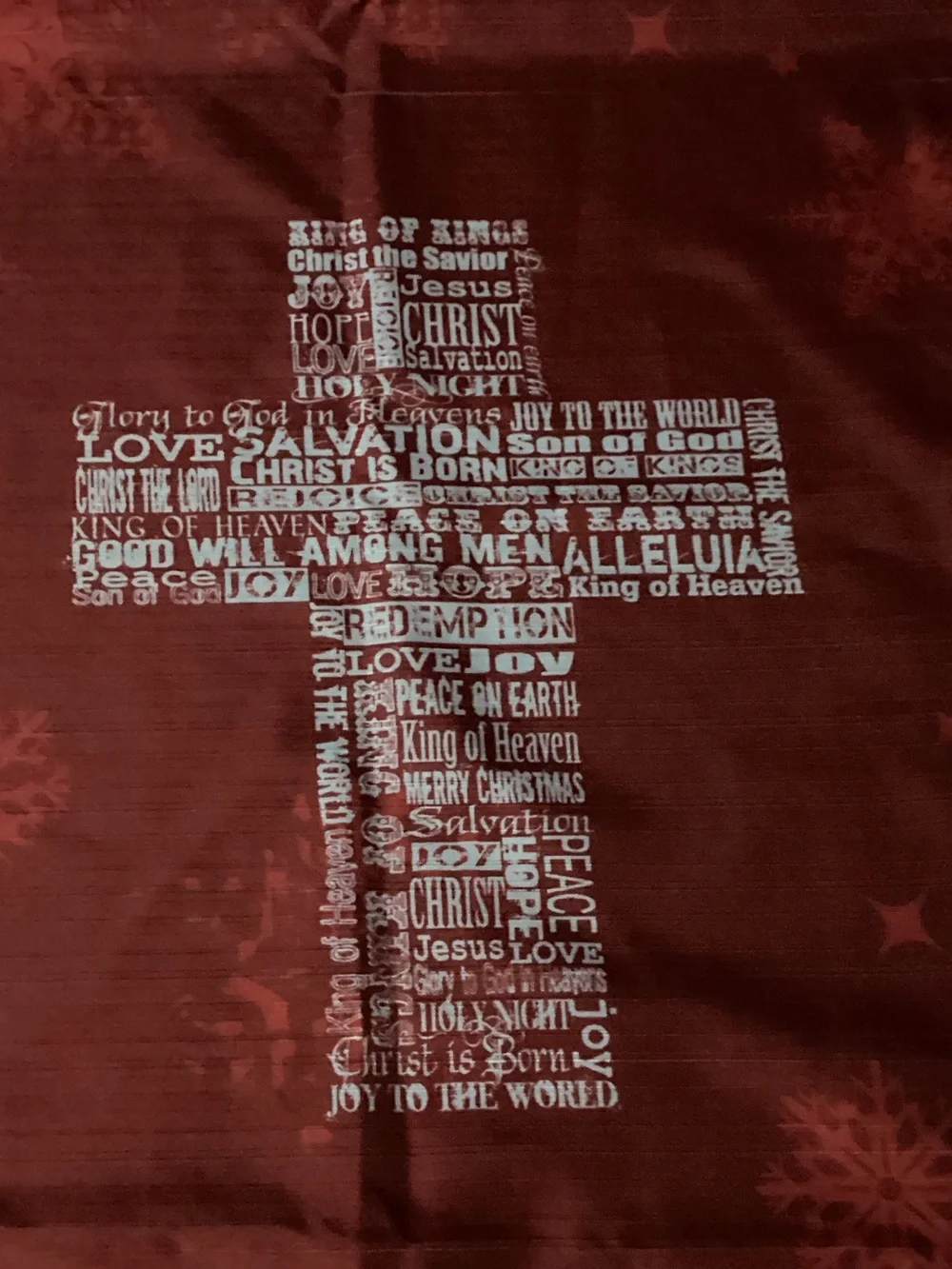 Red Christmas Holiday Cross Print shower curtain